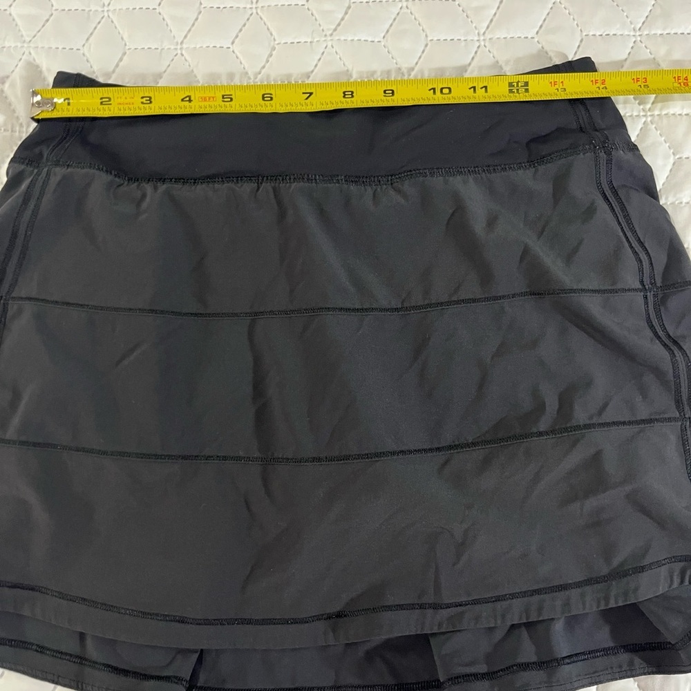 Lululemon Pace Rival Athletic Skirt Black Size 6 Tall Built-In Shorts Athletic - Picture 7 of 9